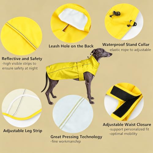 Adjustable Waterproof Dog Raincoat for Dogs (Yellow / Small(9-13lb))