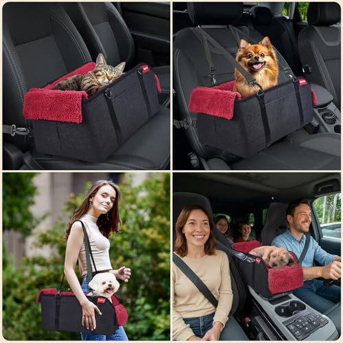 Center Console Dog Car Seat for Small Pets to 11lbs