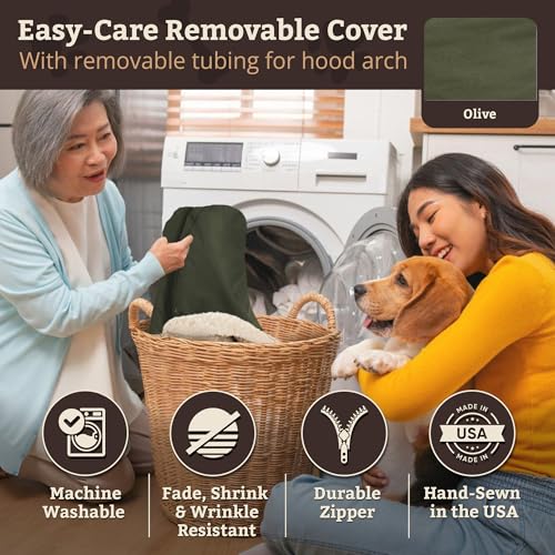 Rectangle Cozy Cave Dog Bed (Olive / Medium)
