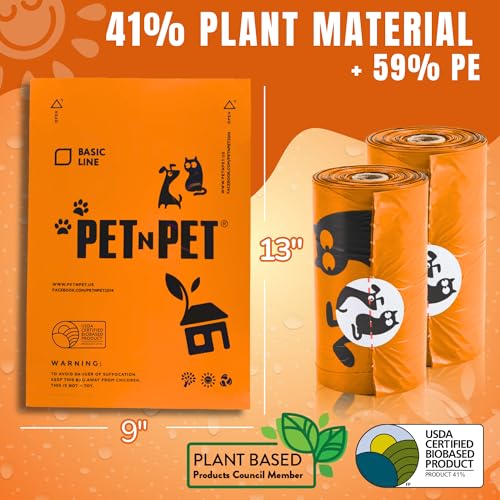 Poop Bags for Dogs (Orange - Unscented)
