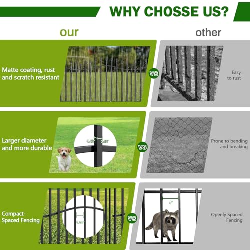 No Dig Garden Fence 24" H x 22.5'L with Gate Decorative Yard Dog Panels (24 in(H) X 22.5 ft(L))