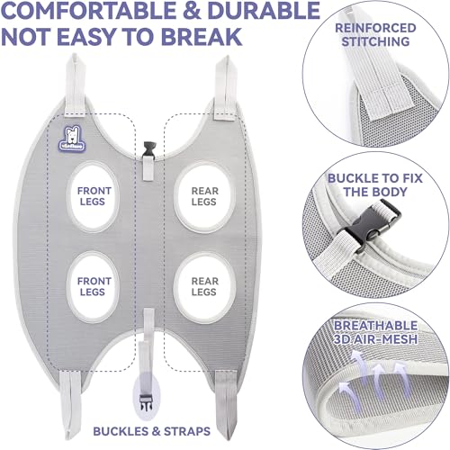 Dog Grooming Hammock Harness for Dogs & Cats with Pet Nail Clipper Trimmer (XS ( Legs Distance :3.2-9" / Max W：20lb ) / Purple)