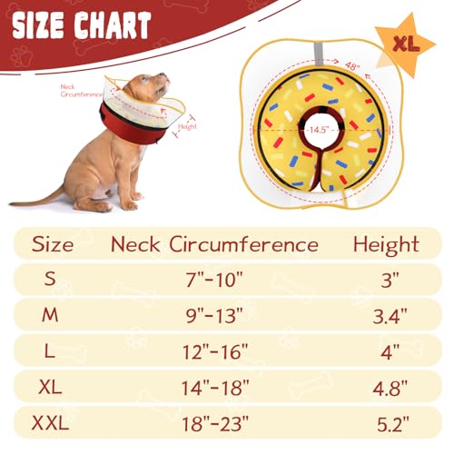 Elevated Inflatable Dog Cone Collar Alternative After Surgery (Donut Yellow / XL(Neck 14"-18"))