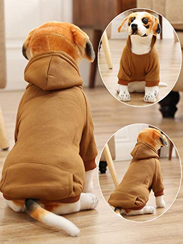 6 Pieces Dog Hoodie Winter Warm Sweater with Hat Small Dogs (L)