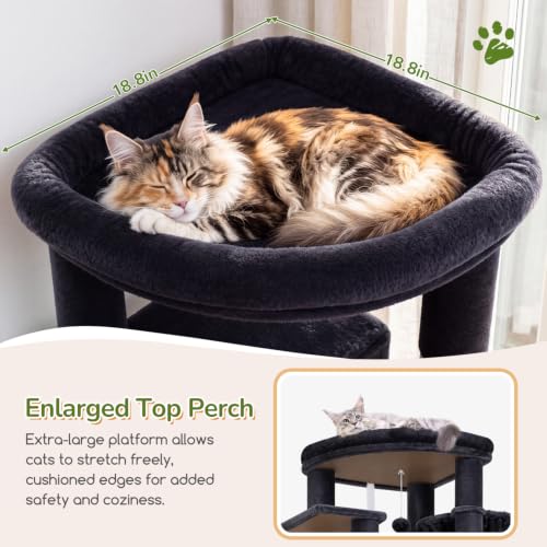 74in Heavy Duty Cat Tree Tower for Indoor Cats Large Adult (Dark Grey / 74inch)