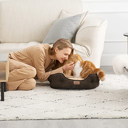 Small Dog Bed Washable (25"L x 21"W x 8"Th / Brown)