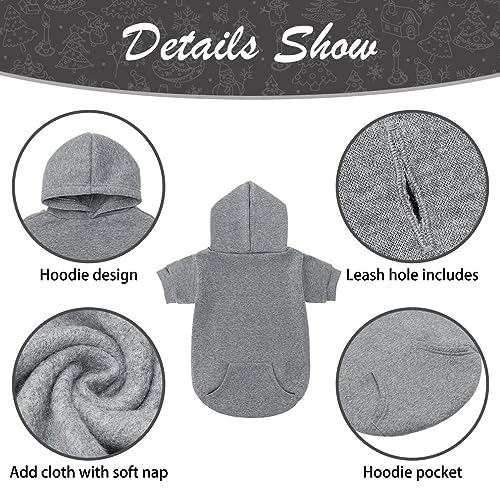 Dog Hoodie for Large Medium Small Dogs (Grey / X-Large)