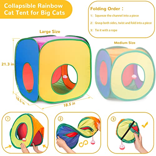 33 Pack Cat Toys for Indoor Cats (Game Tunnel Toy Set - For Cats Over 12lbs)