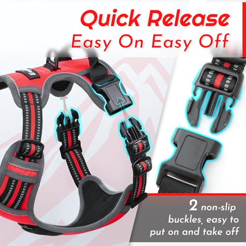 Dog Harness for Medium Sized Dogs (Medium / Red)