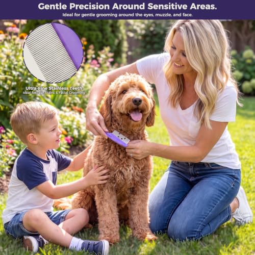 5PCS Dog Grooming Kit with Long Pin Slicker Brush for Dogs