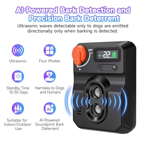 Ultrasonic dog barking deterrent devices