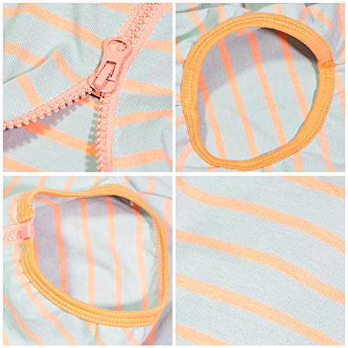 Dog’s Recovery Suit Post Surgery Shirt for Female Male Dog (3xl / grey orange stripe)