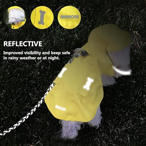 Dog Raincoat Waterproof Rain Poncho with Hoodie (Small: 9-13lbs / Yellow Duck)