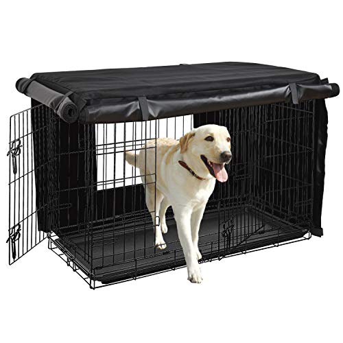 Dog Crate Cover 42 Inch Dog Kennel Cover for Large Dog (43.0"L x 29.0"W x 30.0"H / Black)