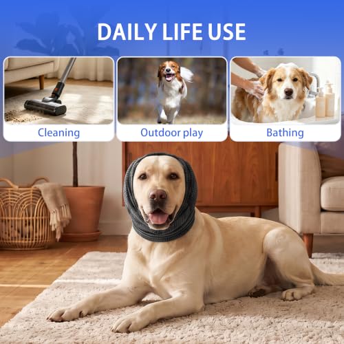 Dog Noise Cancelling Ear Muffs for Anxiety Relief (Grey / X-Large(Head: 19.7"–23.6"/50-60cm))