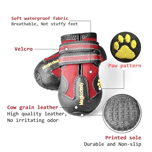 Dog Shoes for Hot Pavement (Size 4 / Red)