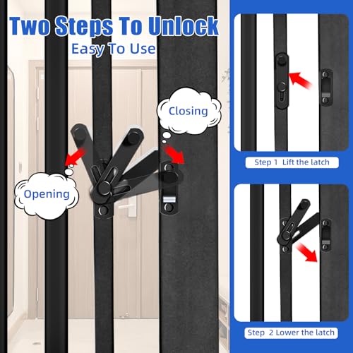 71 Inch Extra Tall Pet Gate for Cats (Black / 29.5-48"wide)