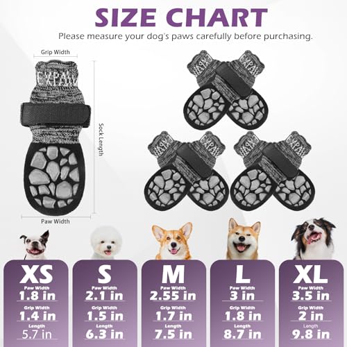 Anti Slip Dog Socks to Prevent Licking Paws for Hot Pavement (Sage gray / Medium)