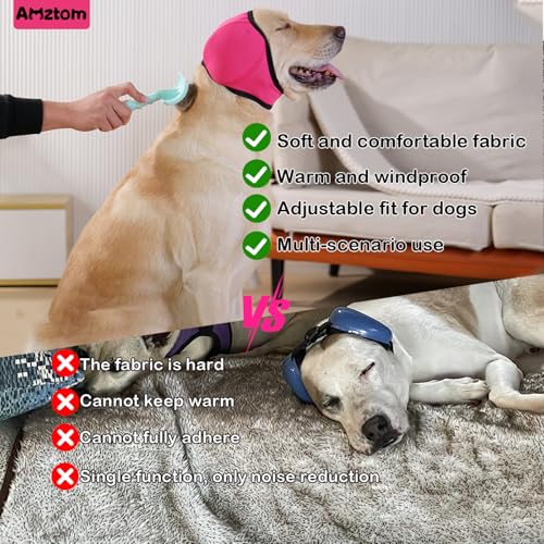 Dog Ear Muffs Noise Protection for Grooming (Pink / L(Head Circle:20-24))