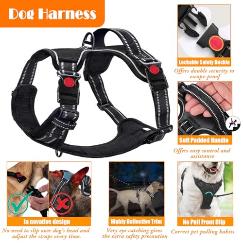 No Pull Dog Harness (X-Large / Black)