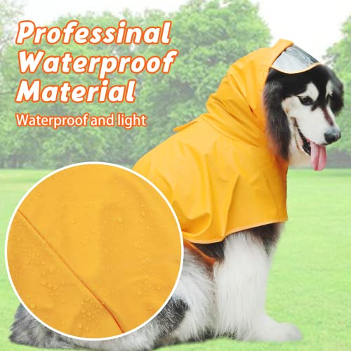 Dog Raincoat Hooded Slicker Poncho (Large / Yellow)