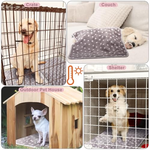 2 Pcs Large Self Warming Cat Pad Self Heating Cat Mat Bed Dog Crate Pet Blankets Thermal Heated Bed Mat for Outdoor Indoor Newborn Kittens Puppies Dog (24 x 18)