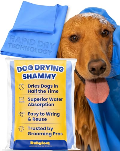 Shammy Dog Towel for Drying Dogs Large (34" x 26"/1 Pack / Blue)