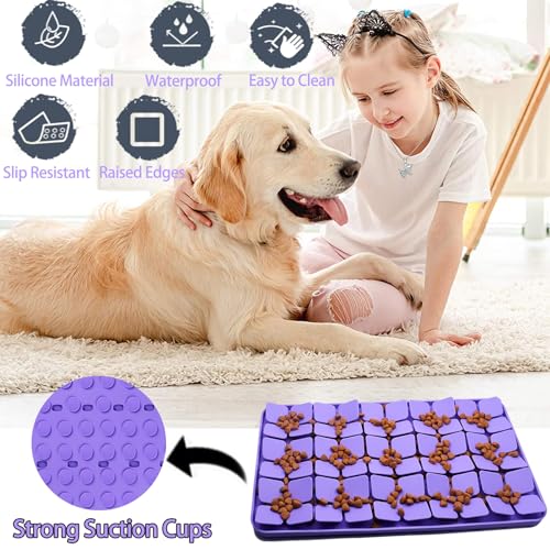 Silicone Snuffle Mat for Small Medium Dogs (Purple-M(13.2x8.3in))