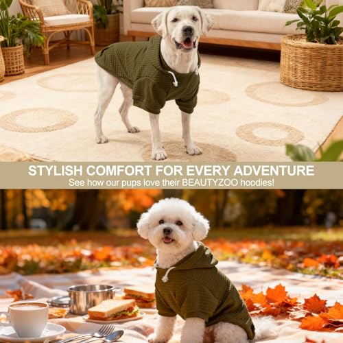 Dog Hoodies Sweater for Medium Dogs (Army Green / M (Back: 16",Chest: 22", Neck: 13"))