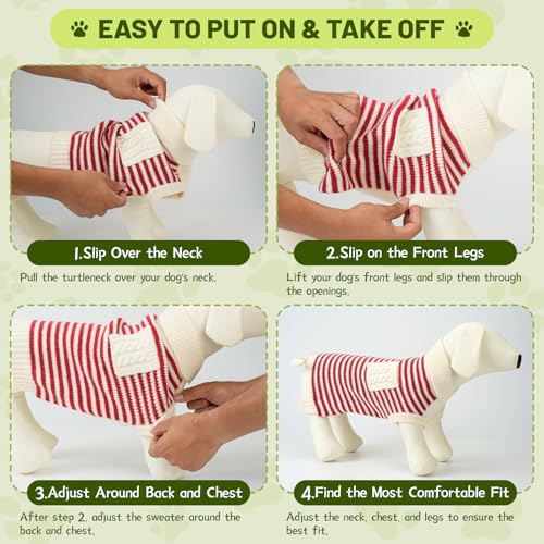 Small Dog Sweater (White Stripe Pullover(Order One Size Up) / X-Large)