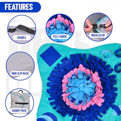 Large Sniffing Mat 25 x 25 Inch Interactive Feeding Toy (Large Multicolour)