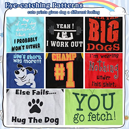 8 Pcs Dog T Shirts Printed Funny (Large)