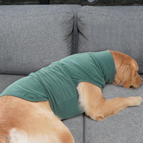 Dog Anxiety Vest Calming Jacket with Hoodie Soft Ears Cover (2XL / Green)