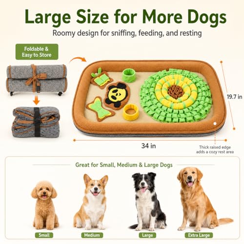 2IN1 Dog Bed Mat&Snuffle Mat for Dogs Large Breed