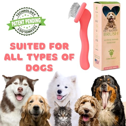 Slicker Brush for Dogs (Coral / Flat Small)