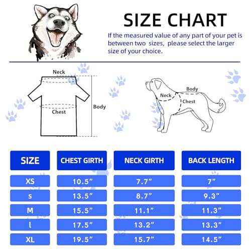 8 Pcs Dog T Shirts Printed Funny (X- Large)