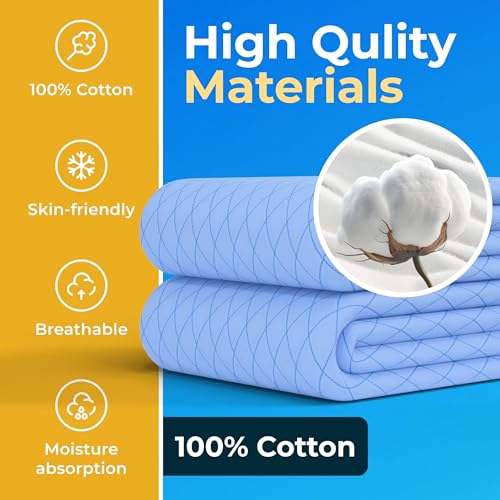 Washable Underpads (Light Blue/White / 2 Pack - 34x36)