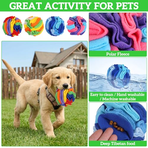 4 Packs Snuffle Ball for Dogs (3.9 inches)