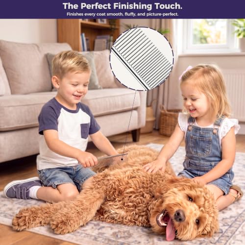 5PCS Dog Grooming Kit with Long Pin Slicker Brush for Dogs