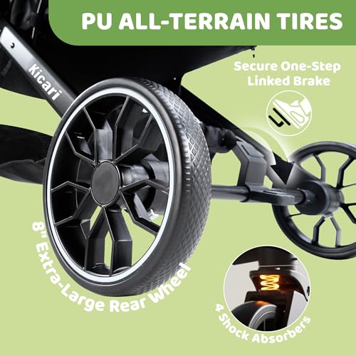 All Terrain Dog Stroller for Small to Medium Dogs (Samurai Black)