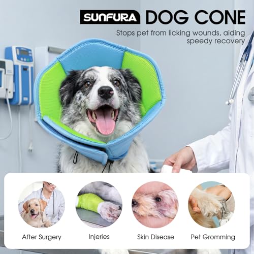 Dog Cone Soft Cone for Dogs to Stop Licking (Light Blue / Large)