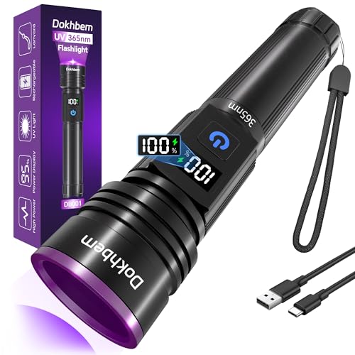 365nm UV Light Flashlight Rechargeable Black Light for Pet Urine Detection (1PACK)