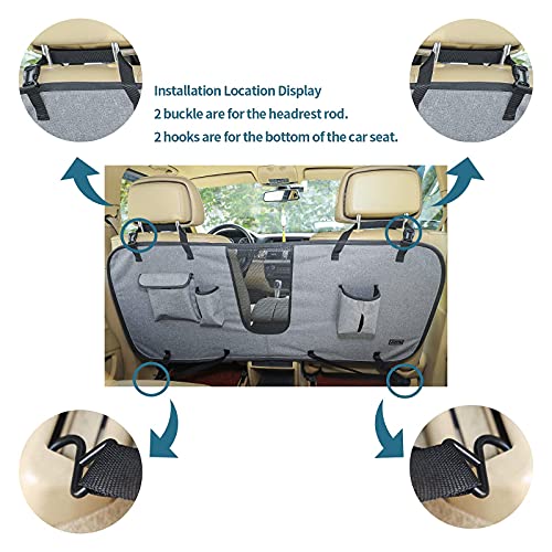 Dog Car Barrier Vehicle Pet Barrier Backseat Mesh Dog Car Divider Net with Adjusting Rope (Large)