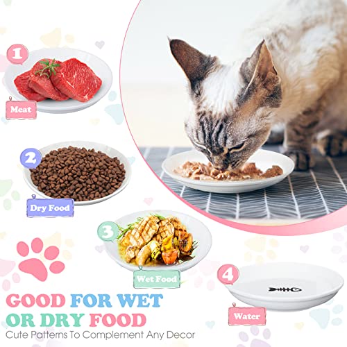 10 Pcs Ceramic Cat Bowl Whisker Fatigue 6 Inch Set