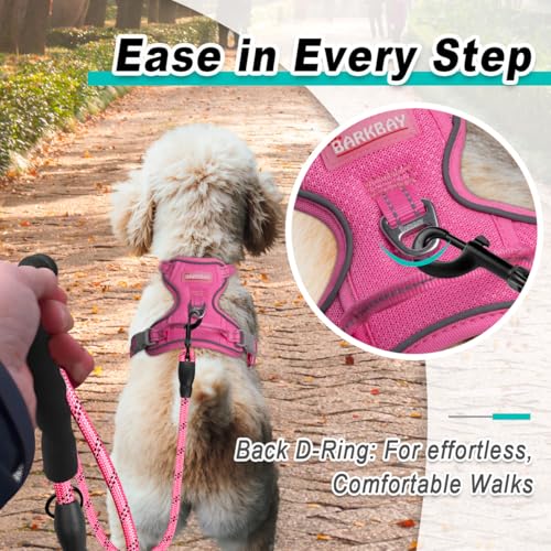 Dog Harness for Small Sized Dog No Pull Mesh 2 Clips Dog Vest (X-Small / Pink-Mesh)