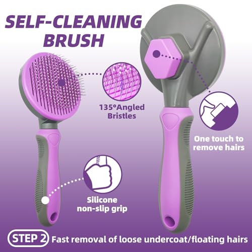 Dog Brush for Shedding (A-Purple)