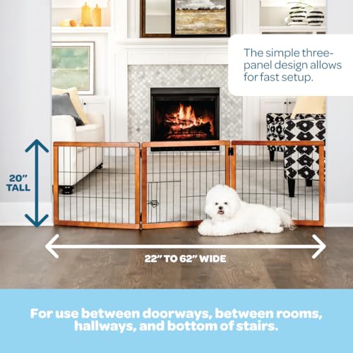 Carlson 22" 62" Super Wide Dog Gate with Small Pet Door (22"-62"W x 20"H)