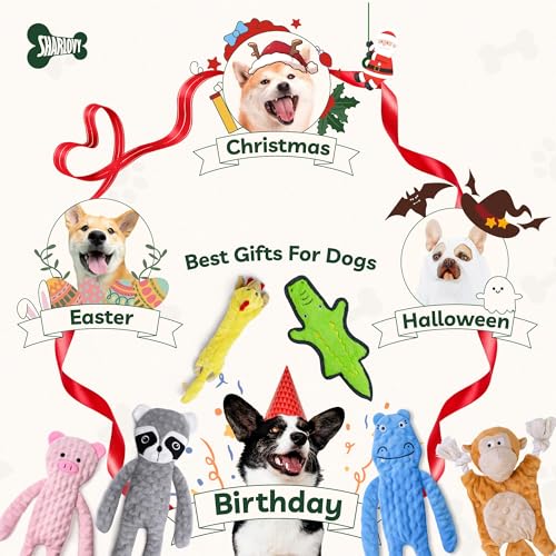 No Stuffing Dog Toys Crinkle Squeaky (3 Pack / Small)