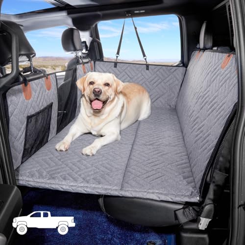 Hard Bottom Dog Car Seat Cover for Full (Grey / For Full Size Truck)