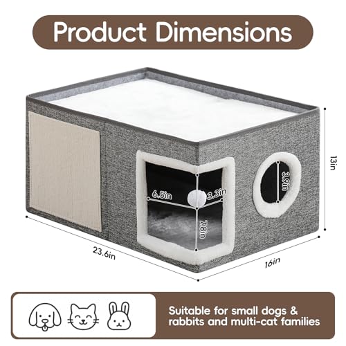 Extra Wide Cat Houses for Indoor Cats (SingleA / Extra Large)